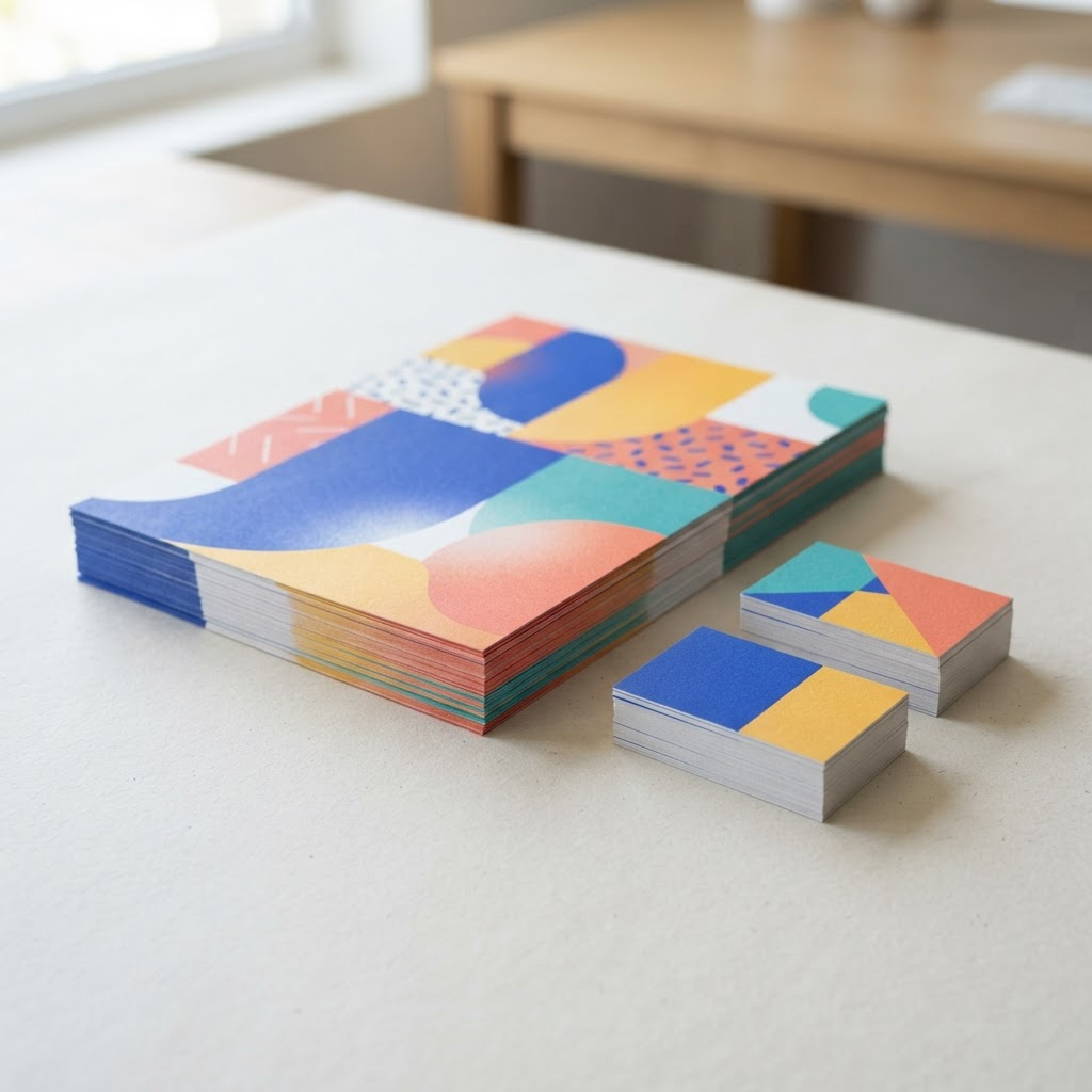 Colourful printed art editions